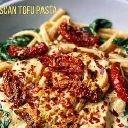 Creamy Tuscan Tofu Pasta