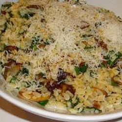 Orzo With Caramelized Mushrooms And Wilted Spinach