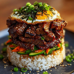 Korean Bbq Beef Rice Stack