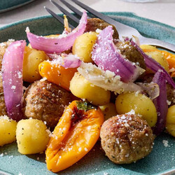 Meatball Gnocchi Sheet Pan Dinner tray bake