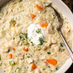 Creamy Chicken Orzo Soup