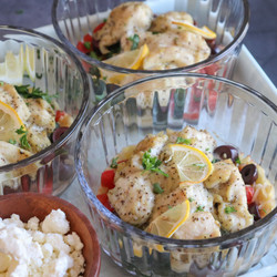Greek Chicken Orzo Bakes