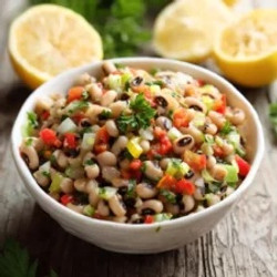 Lucky Black Eyed Pea Salad With Lemon Dressing