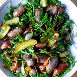 Sausage And Potato Roast With Arugula