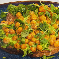 Crispy Chickpeas On Green Toast