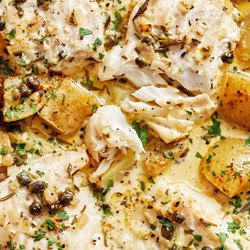 Cod &amp; Potatoes In Rosemary Cream Sauce