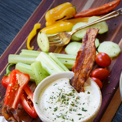 Keto Ranch Dressing With Bacon And Veggies