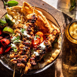 Quick Chicken Souvlaki Rice Pilaf