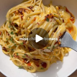 Dairy-free Miso Chili Carbonara