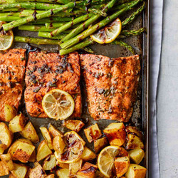 Rosemary Roasted Salmon With Asparagus &amp; Potatoes