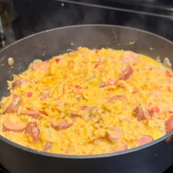 Smoked Sausage And Cheesy Rice