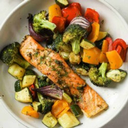 Sheet Pan Salmon And Vegetables