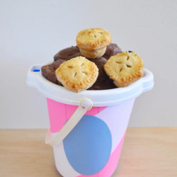 Bucket of Ice Cream Covered With Miniature Pies