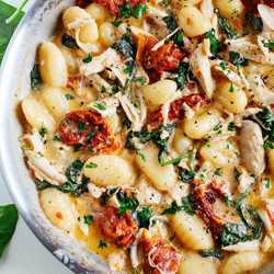One Skillet Sun Dried Tomato Chicken And Gnocchi