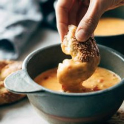 Beer Cheese Soup With Soft Pretzels