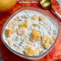 Mango Sticky Rice Inspired Overnight Oats
