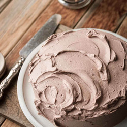 High Altitude Vanilla Cake With Chocolate Whipped Cream