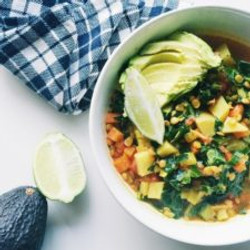 Vegan Sweet Potato, Lentil + Collard Greens Stew