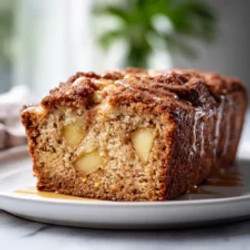 Warm Cinnamon Sugar Apple Loaf Soft Winter Slice