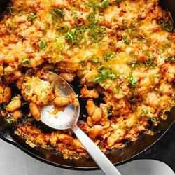Cheesy Chile Crisp White Beans