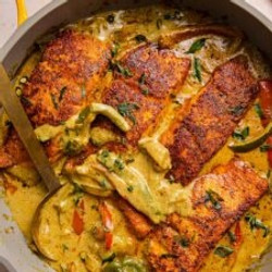 Caribbean-style Coconut Curry Salmon