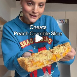 Cheats Peach Crumble Slice easy baking