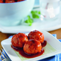 Turkey Meatballs in Cranberry-Barbecue Sauce