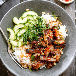 Glazed Pork Belly Rice Bowl