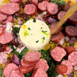 Creamy Boursin Ditalini With Veggies &amp; Sausage