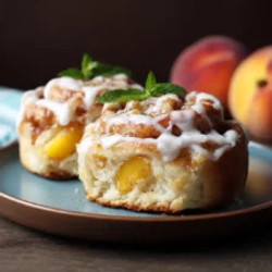 Peach Cobbler Cinnamon Rolls