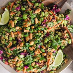 Edamame Crunch Salad With Peanut Dressing