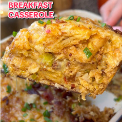 Croissant Breakfast Casserole With Leeks, Bacon, And Gruyère