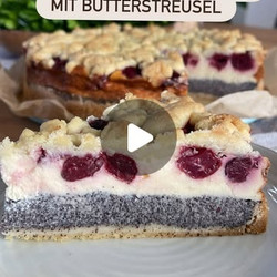 Mohn-kirsch Käsekuchen Mit Butterstreusel