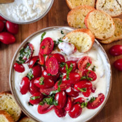 Whipped Cottage Cheese Caprese Dip