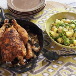 Celery Salt-roasted Chicken And Lemon Arugula Potatoes