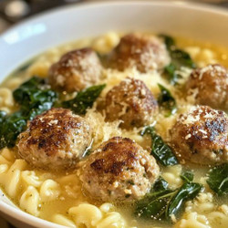 Pastina Soup With Basil Chicken Meatballs And Escarole