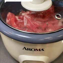 Rice And Beef In The Rice Cooker