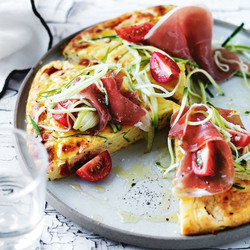 Prosciutto, Cheddar And Polenta Frittata