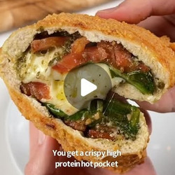 Pesto Stuffed High Protein Hot Pocket