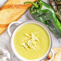 Roasted Poblano White Cheddar Soup