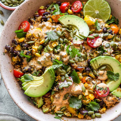 Quinoa Southwest Salad With Creamy Chipotle Dressing