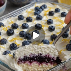 No Bake Lemon Blueberry Dream Dessert