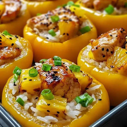 Teriyaki Pineapple Chicken Stuffed Peppers