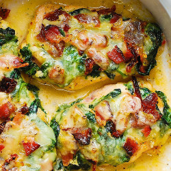 Sun-dried Tomato, Spinach, And Bacon Chicken
