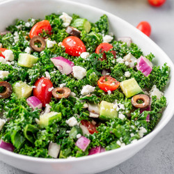 Greek Kale Salad With Lemon Olive Oil Dressing
