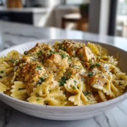 Garlic Butter Chicken With Bowtie Pasta
