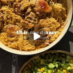 One Pot Chicken &amp; Fideo Pasta With Side Salad