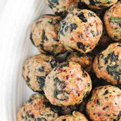 Baked Turkey Meatballs With Spinach Recipe