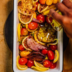 Saffron Lemon Confit With Allium And Tomatoes