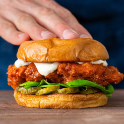 Buffalo Chicken Sandwich With Blue Cheese Sauce